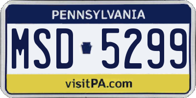 PA license plate MSD5299