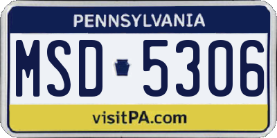 PA license plate MSD5306