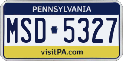 PA license plate MSD5327