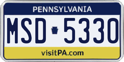 PA license plate MSD5330