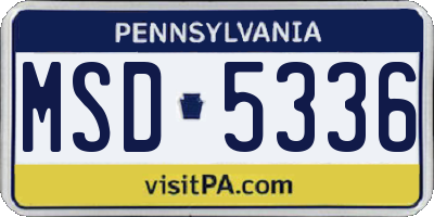PA license plate MSD5336