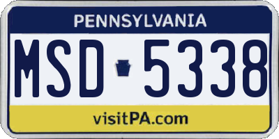 PA license plate MSD5338
