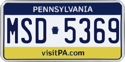 PA license plate MSD5369
