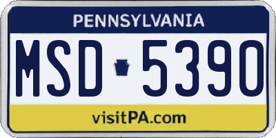 PA license plate MSD5390