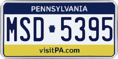 PA license plate MSD5395
