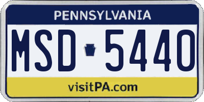 PA license plate MSD5440