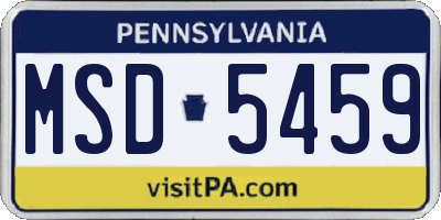 PA license plate MSD5459