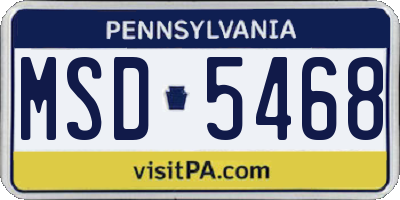 PA license plate MSD5468