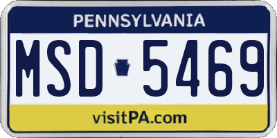 PA license plate MSD5469