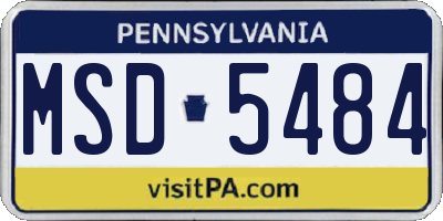 PA license plate MSD5484