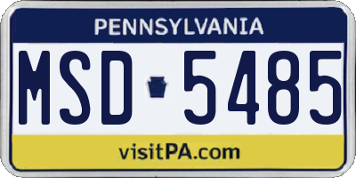 PA license plate MSD5485