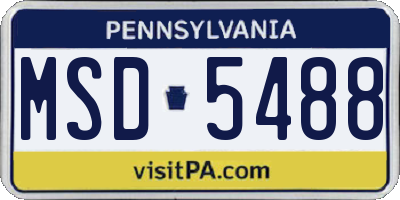 PA license plate MSD5488