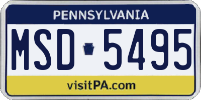 PA license plate MSD5495
