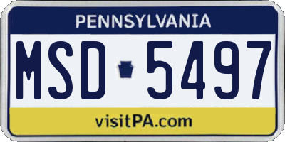 PA license plate MSD5497