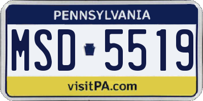 PA license plate MSD5519