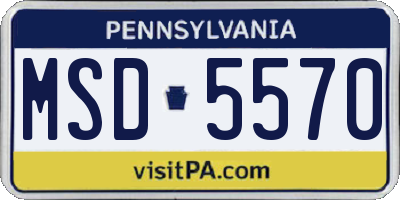 PA license plate MSD5570