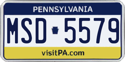 PA license plate MSD5579