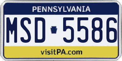PA license plate MSD5586