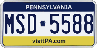 PA license plate MSD5588