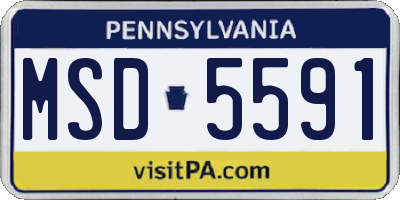 PA license plate MSD5591