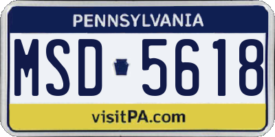 PA license plate MSD5618