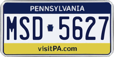 PA license plate MSD5627