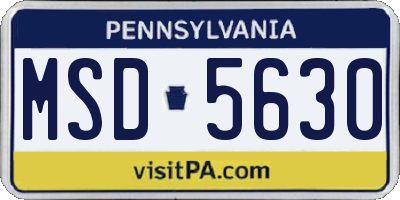 PA license plate MSD5630
