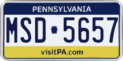 PA license plate MSD5657
