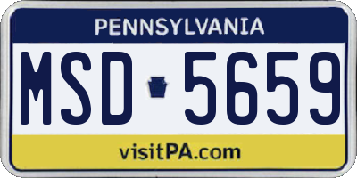 PA license plate MSD5659