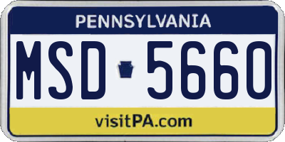 PA license plate MSD5660