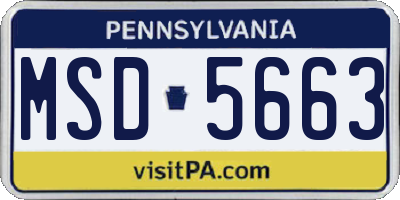 PA license plate MSD5663