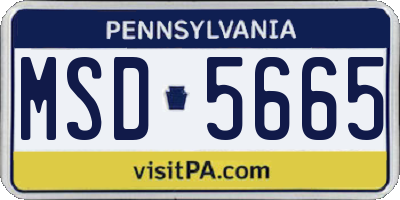 PA license plate MSD5665