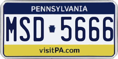 PA license plate MSD5666