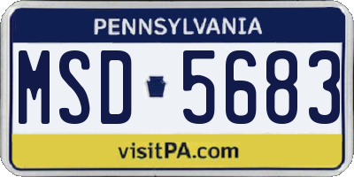 PA license plate MSD5683