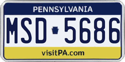 PA license plate MSD5686
