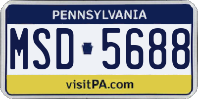 PA license plate MSD5688