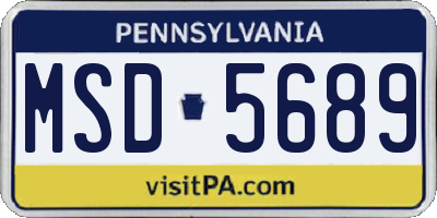 PA license plate MSD5689