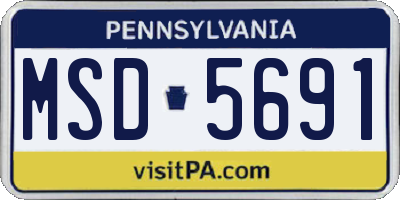 PA license plate MSD5691