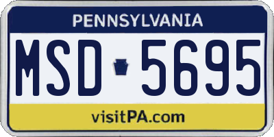 PA license plate MSD5695