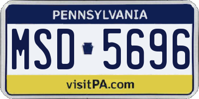 PA license plate MSD5696