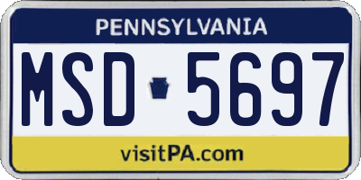 PA license plate MSD5697
