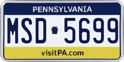 PA license plate MSD5699