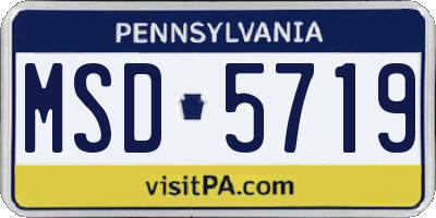PA license plate MSD5719