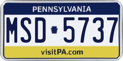 PA license plate MSD5737