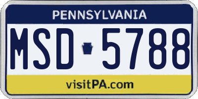 PA license plate MSD5788