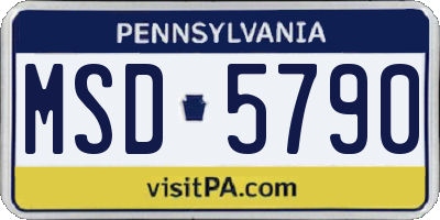 PA license plate MSD5790