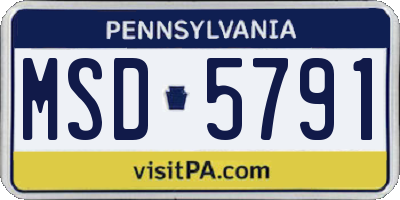 PA license plate MSD5791
