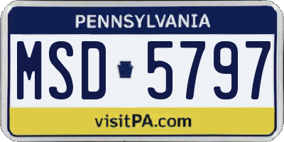 PA license plate MSD5797