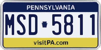 PA license plate MSD5811