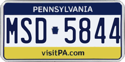 PA license plate MSD5844